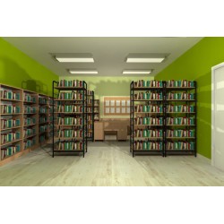 Regał biblioteczny jednostronny C z zabezpieczeniem o zwiększonej wytrzymałości półek