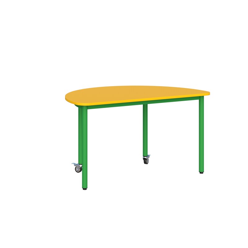 Stolik mobilny szkolno-przedszkolny, blat półokrągły 1200x600 (Nr 1, 2, 3) - zdjęcie 2