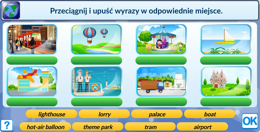 Język angielski Klasa 4-6 - słownictwo z działu podróże