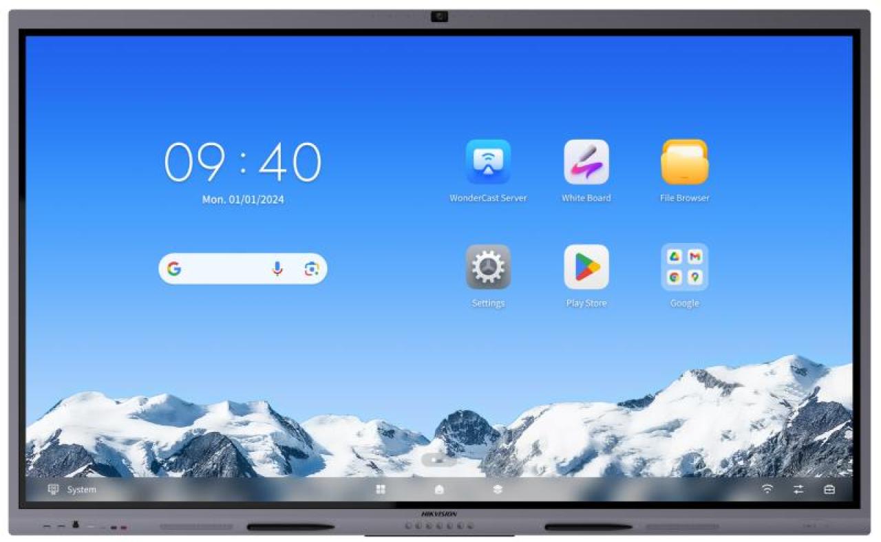 Monitor interaktywny Hikvision DS-D5C75RB/B2L 75 cali z kamerą - widok od frontu