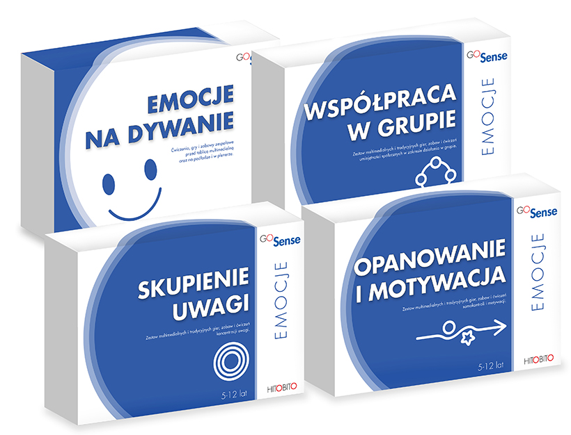 GoSense Emocje - zestaw 4 programów, widok opakowań od frontu