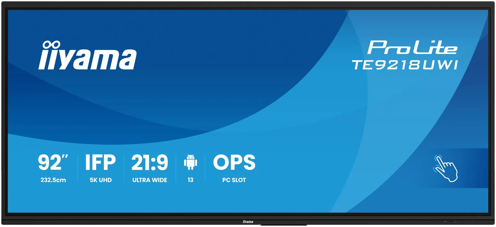 Monitor interaktywny iiyama ProLite TE9218UWI-B1AG 92 cale - widok od frontu