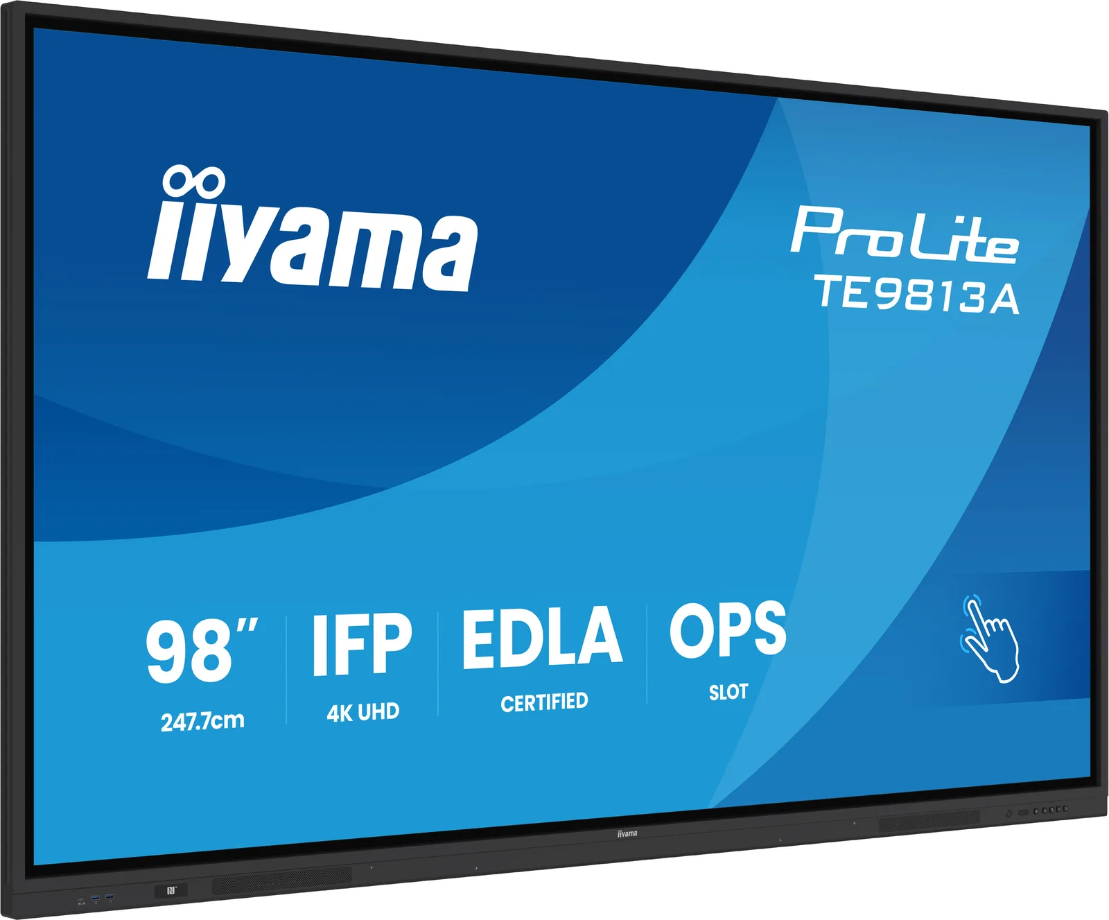 Monitor interaktywny iiyama ProLite TE9813A-B2AG 98 cali - widok od frontu