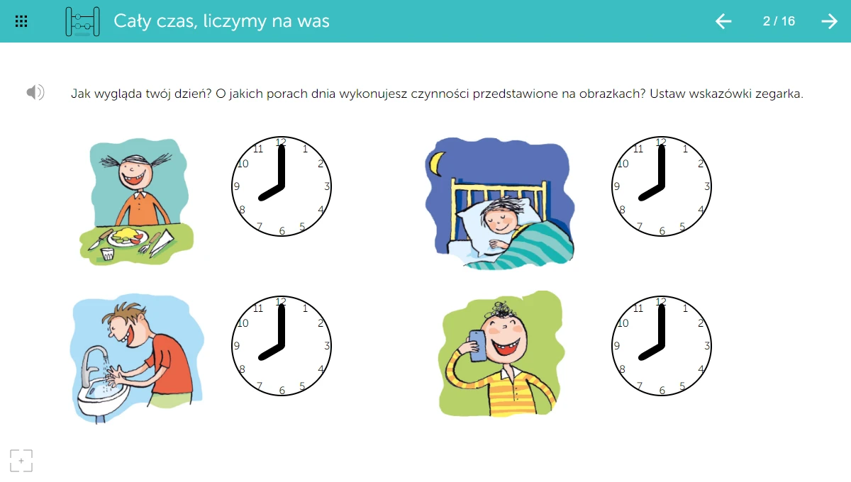 mTalent Matematyka. Dyskalkulia - zrzut ekranu ćwiczenia interaktywnego