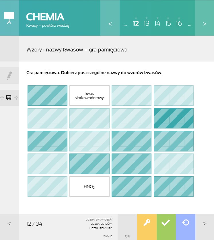 MPP Chemia - gra pamięciowa wzory i nazwy kwasów