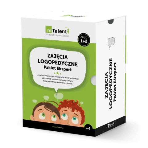 mTalent- ZAJĘCIA LOGOPEDYCZNE 1 + 2 - PAKIET EKSPERT - program multimedialny (wiek 4+)