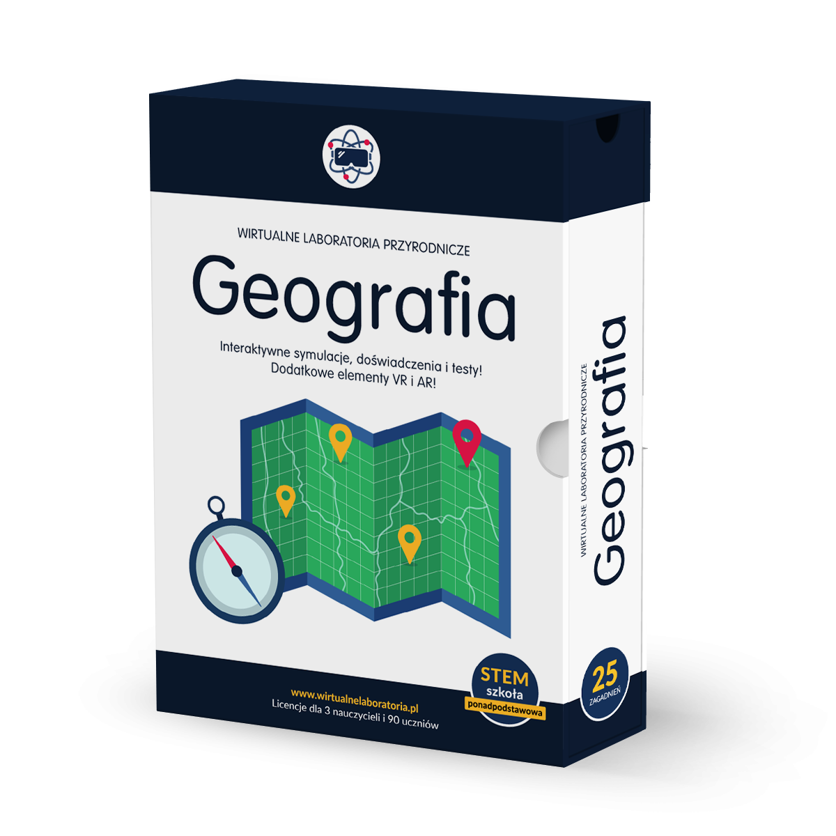 Wirtualne Laboratoria Przyrodnicze Geografia - opakowanie programu multimedialnego