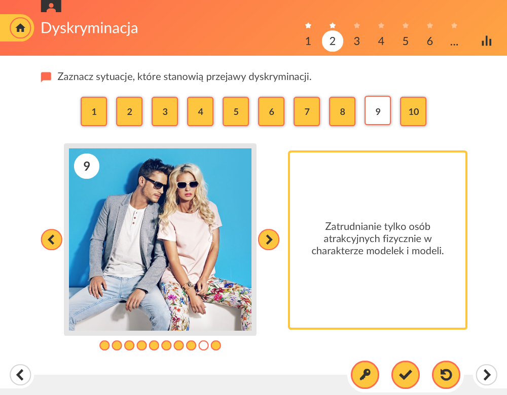 Będzie dobrze - ćwiczenie Dyskryminacja, wybór sytuacji z opisem