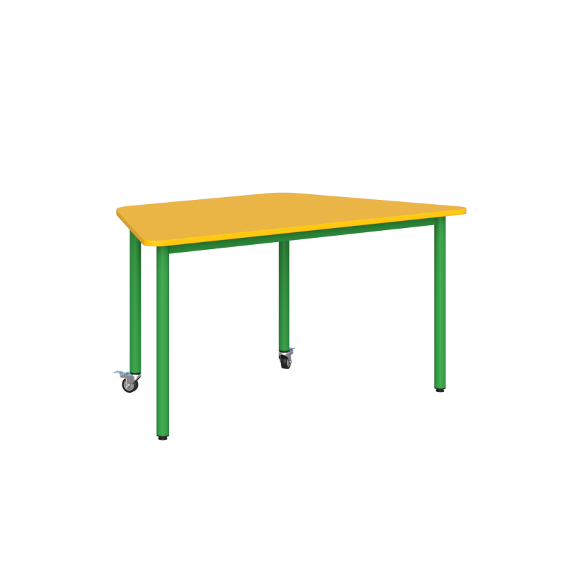 Stolik mobilny szkolno-przedszkolny, blat trapezowy 1400x700 (Nr 1, 2, 3) - zdjęcie 6