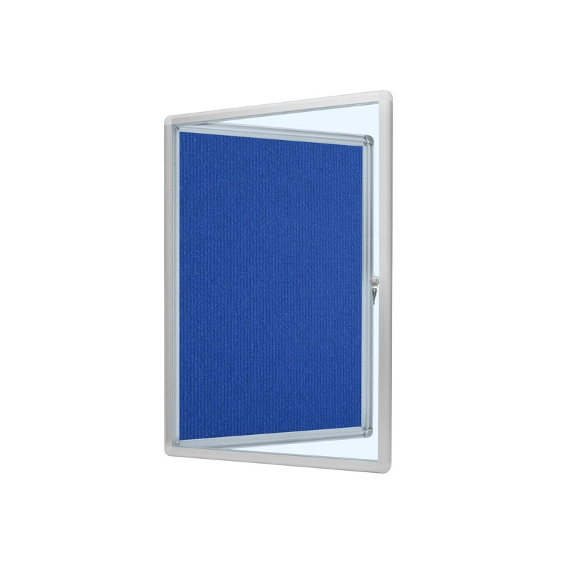 Gablota ogłoszeniowa GO 200x100 cm - wariant z podłożem tekstylnym niebieskim