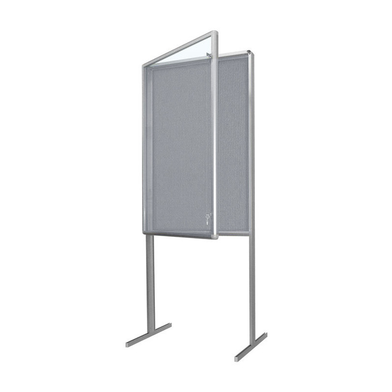 Gablota wolnostojąca GWL 70x100x190 cm w wersji z podłożem tekstylnym szarym