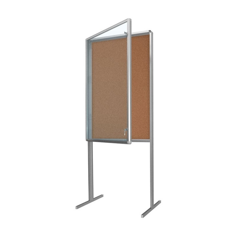 Gablota wolnostojąca GWL 80x120x190 cm - wariant z podłożem korkowym