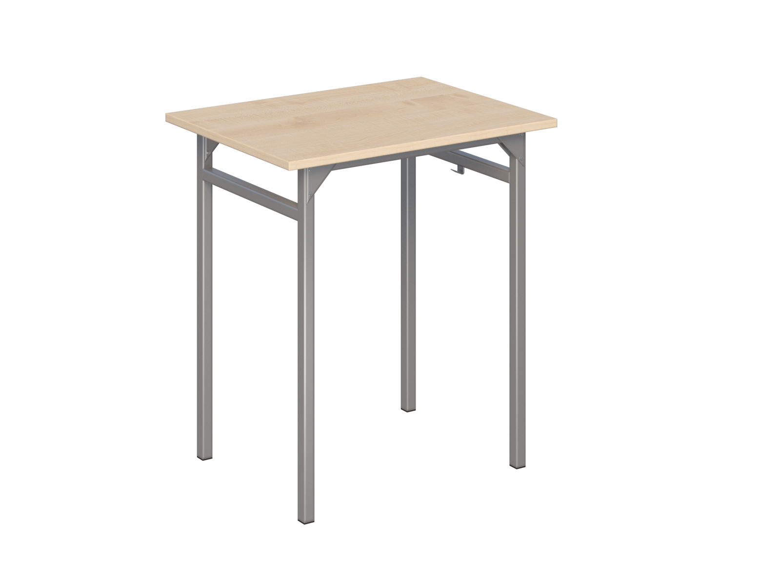 Stolik szkolny 1-osobowy Leon - blat klon, stelaż aluminium