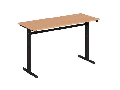 Stolik szkolny 2-osobowy Reks - widok z profilu owalnego 38x20 mm