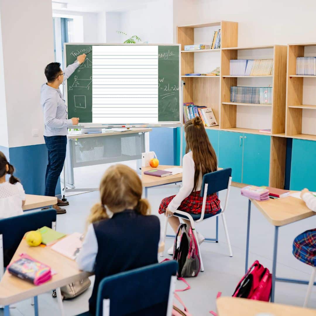Nakładka suchościeralna Trójlinia - nauka pisania na skrzydle tablicy szkolnej