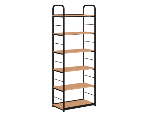 Regał biblioteczny jednostronny A wzmocniony - 2100 × 800 × 370/450 mm, rama fi 32 mm, nośność 30 kg/półkę
