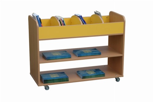 Dwustronna biblioteczka na kółkach Primo 224 - 798 × 1045 × 450 mm, dostęp dwustronny, kółka z hamulcem