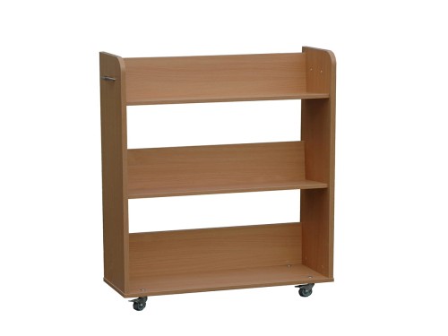 Regał wózek biblioteczny Primo 226 - widok z boku z metalowymi uchwytami
