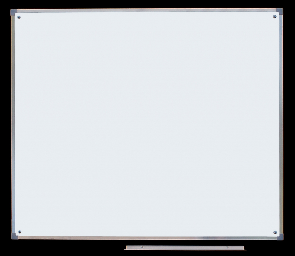 Tablica magnetyczna biała typ A 1,00 m x 1,20 - widok od frontu z rynienką na pisaki