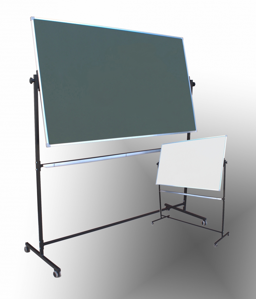 Tablica obrotowa dwustronna mieszana zielono-biała 170x100 cm na stojaku - widok ogólny