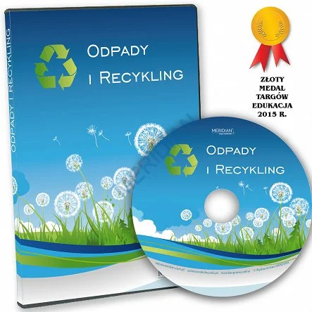 Odpady i recykling - okładka encyklopedycznego przewodnika multimedialnego na CD