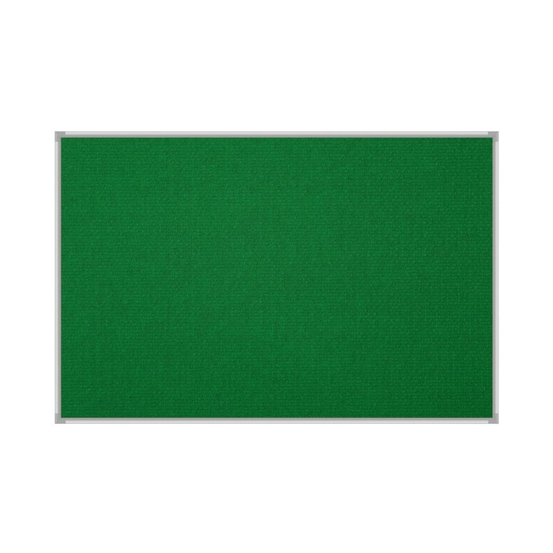 Tablica tekstylna w ramie aluminiowej 100x150 cm zielona - widok od frontu