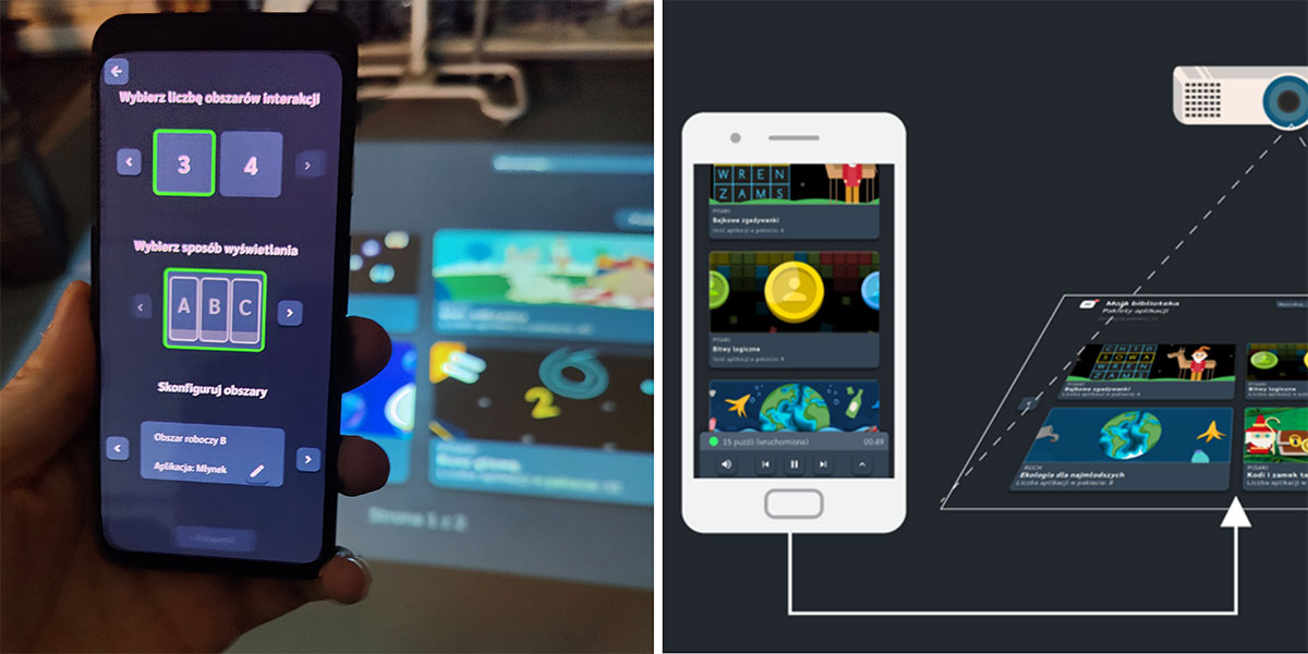 SMARTFLOOR - sterowanie aplikacjami z telefonu Motioncube Mobile Control