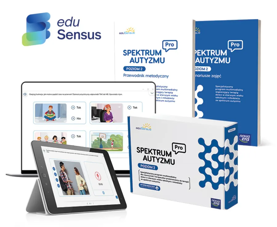 Program multimedialny eduSensus Spektrum Autyzmu PRO Poziom 2 - pudełko i zestaw