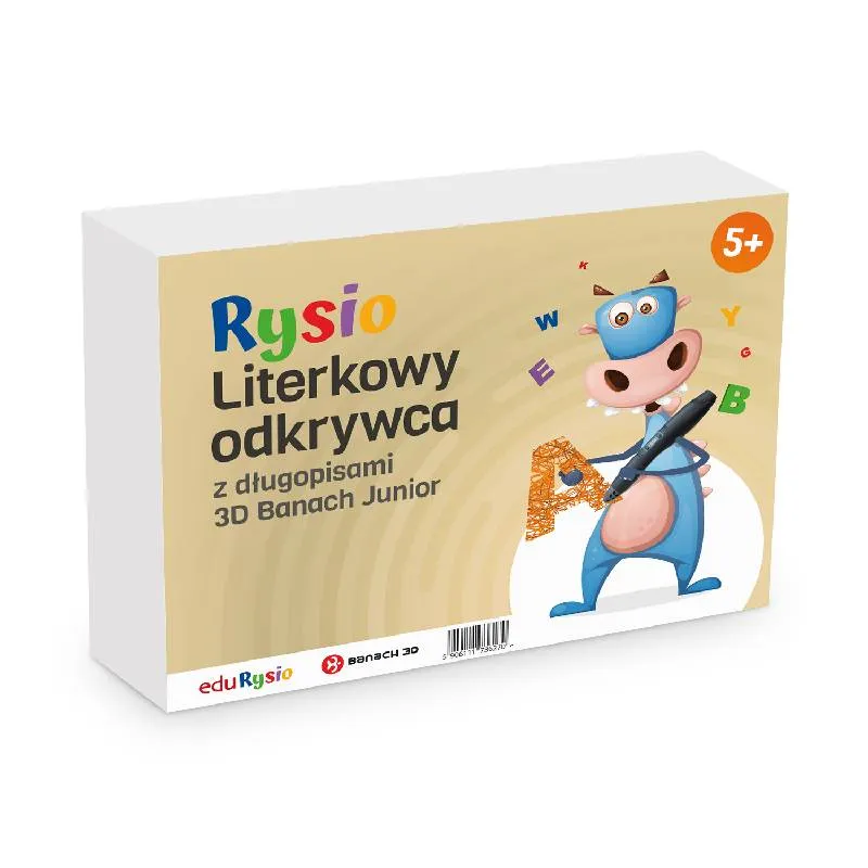 Rysio Literkowy Odkrywca z długopisami 3D Banach Junior - okładka zestawu
