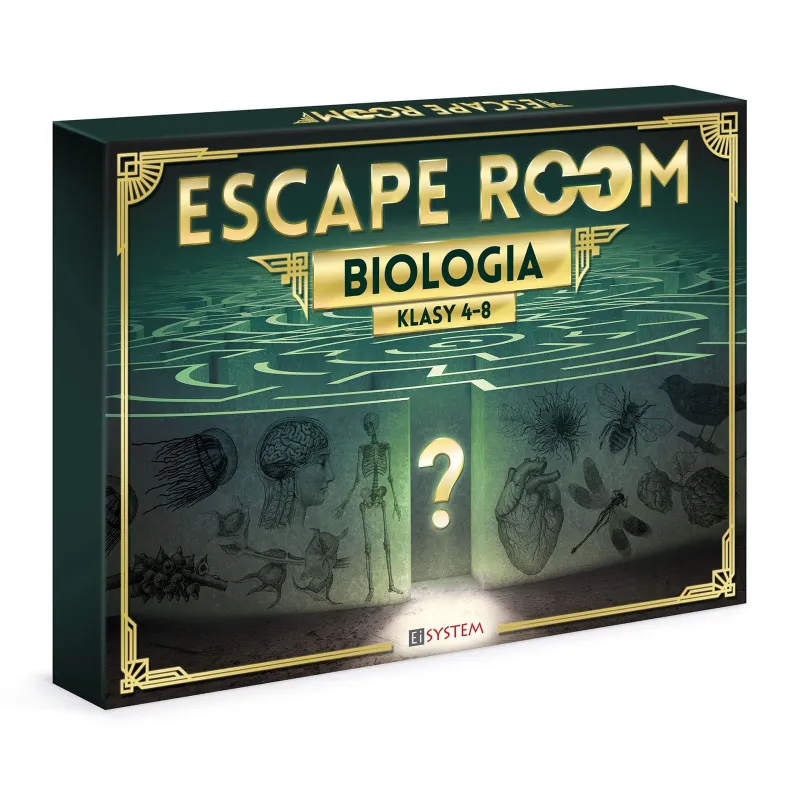 Gra escape room. Biologia - pudełko i elementy zestawu dydaktycznego