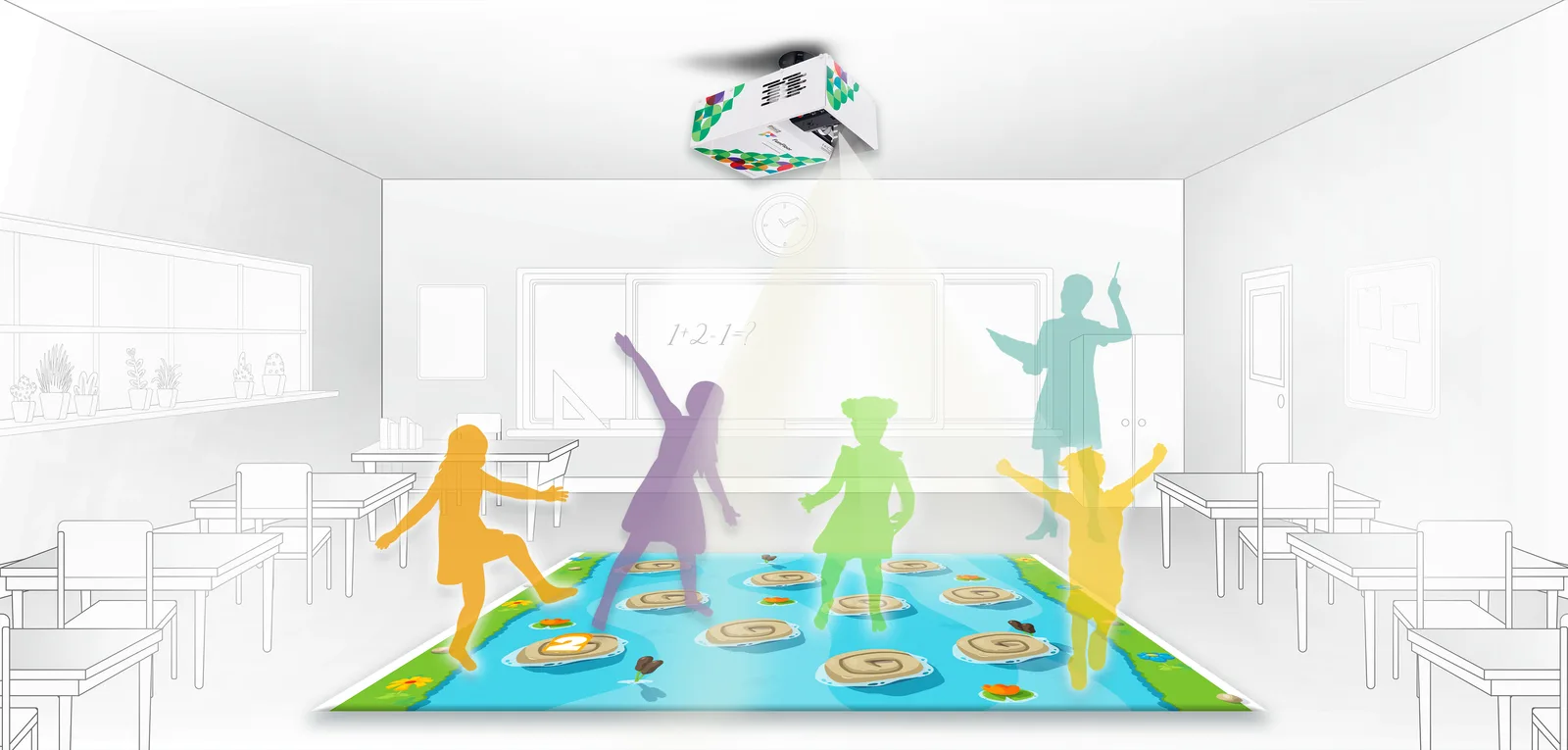 FunFloor EDU LED PLUS podczas zajęć w sali szkolnej