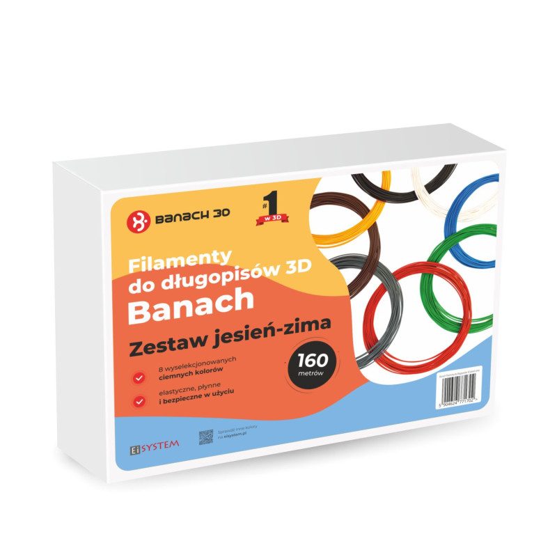 Zestawy filamentów PLA Banach do długopisów 3D jesień-zima