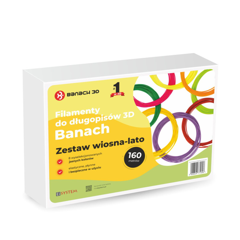 Zestawy filamentów PLA Banach do długopisów 3D wiosna-lato
