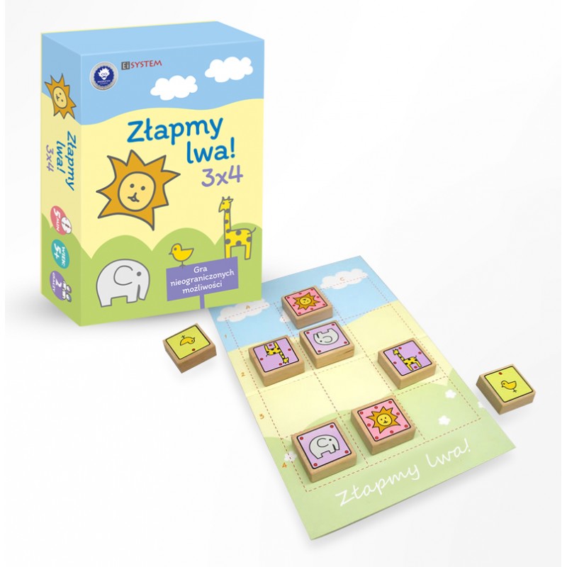 Złapmy lwa 3x4! ZESTAW SZKOLNO-PRZEDSZKOLNY (gra dywanowa i gry planszowe) - zdjęcie 2