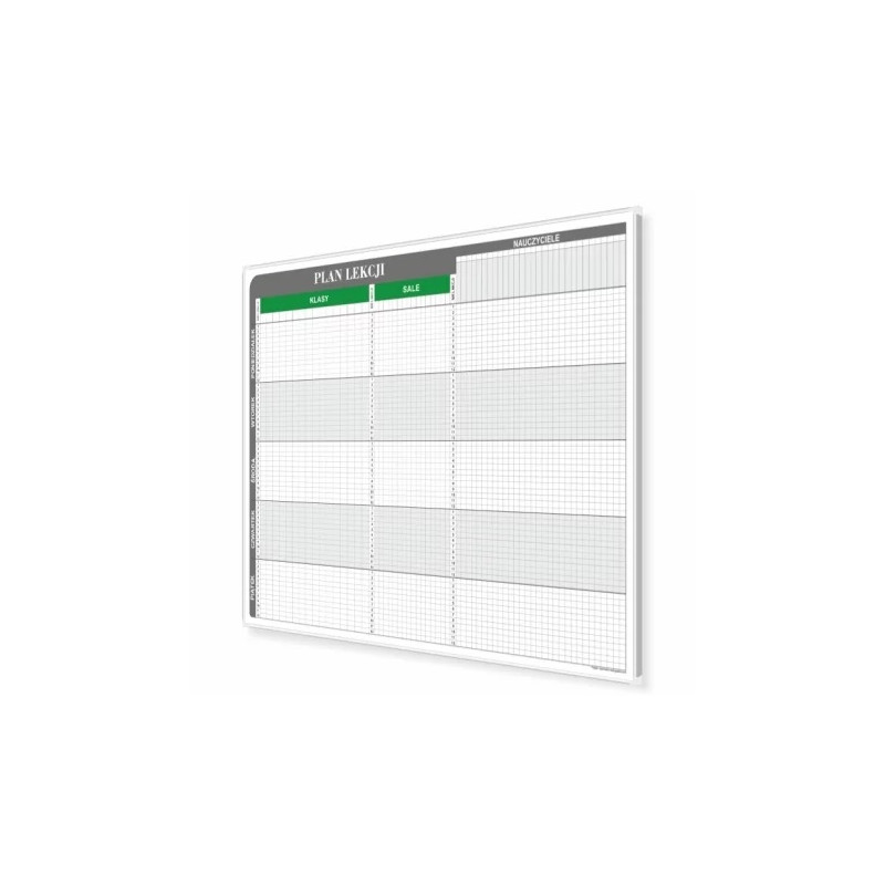 Plan lekcji T3 30 klas, 30 sal i 60 nauczycieli 230x100cm, magnetyczny suchościeralny - zdjęcie 2