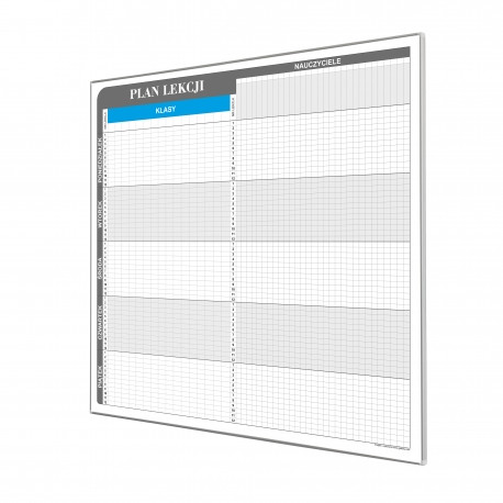 Plan lekcji dla 12 klas i 20 nauczycieli 70x92cm magnetyczny suchościeralny - zdjęcie 3